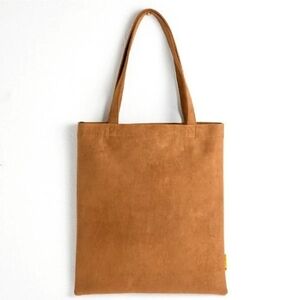 NWT) Korean brand faux suede eco bag tote camel brown